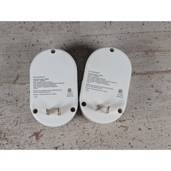 Lot 2 My TouchSmart 26892 Digital Lamp Outlet Timers Plug-in White - Picture 3 of 4